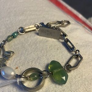 Anne Marie Chagnon Silver and Green adjustable Bracelet